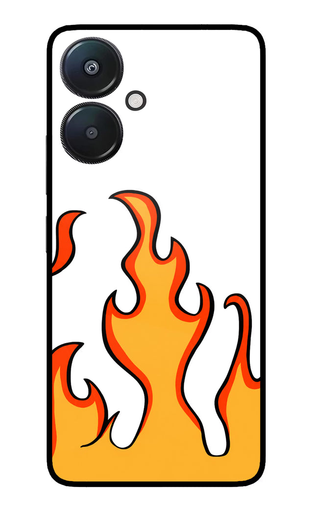 Fired Up – White Redmi 13C 5G Glass Case