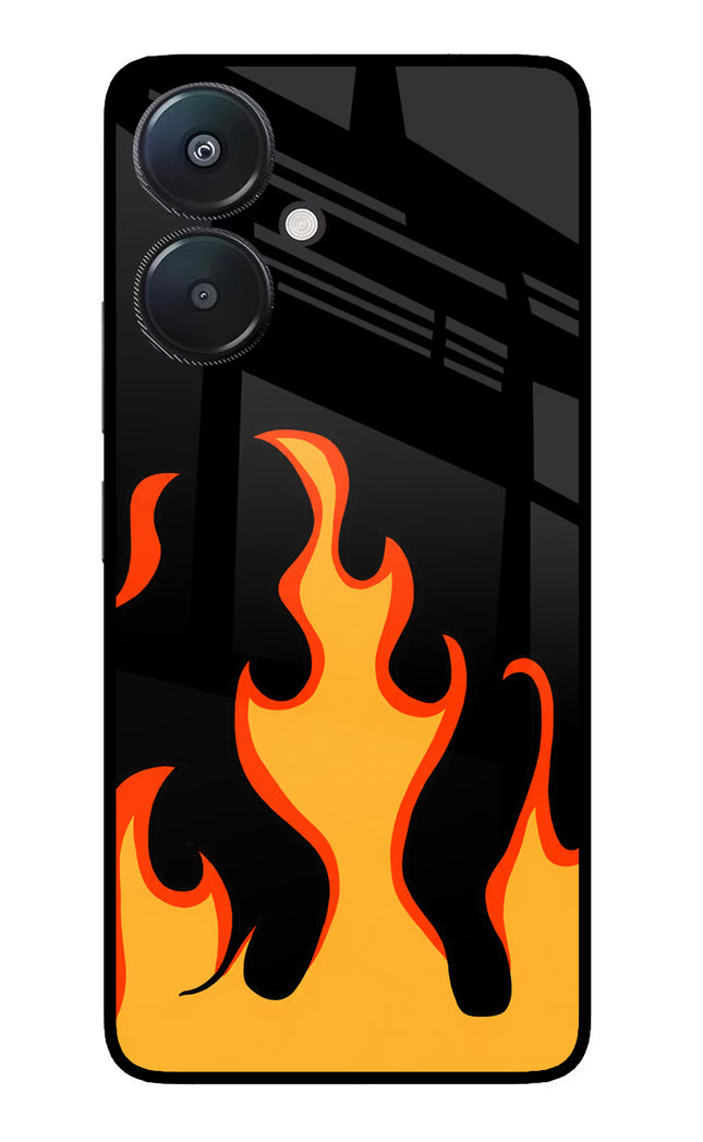 Fired Up – Black Redmi 13C 5G Glass Case