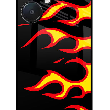 Side Sweep Flames Redmi 13C 5G Glass Case