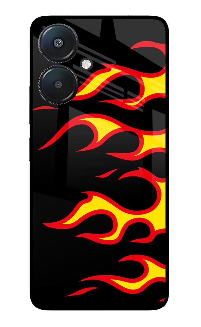 Side Sweep Flames Redmi 13C 5G Glass Case