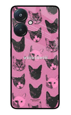 Pink Cats Redmi 13C 5G Glass Case