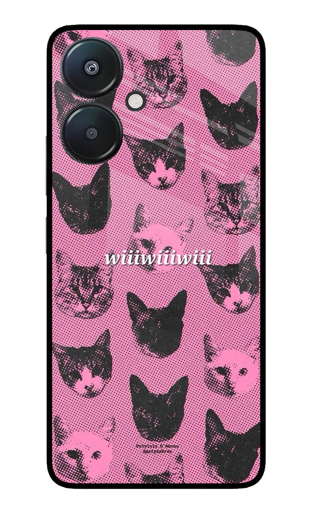 Pink Cats Redmi 13C 5G Glass Case