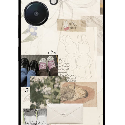 Soft Aesthetic Redmi 13C 5G Glass Case