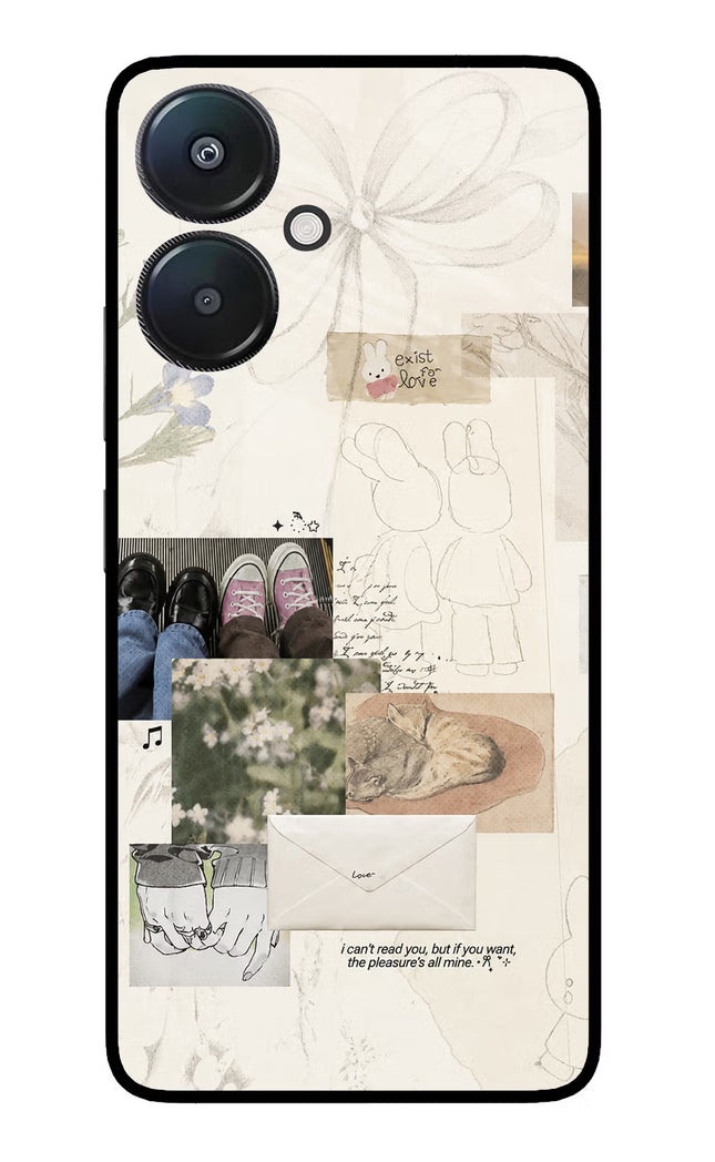 Soft Aesthetic Redmi 13C 5G Glass Case