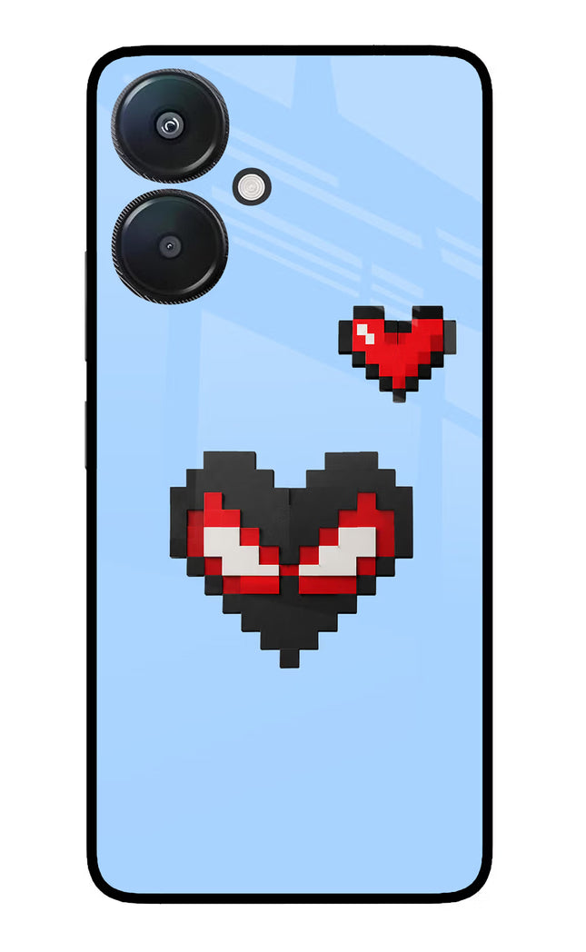 Peter Heart Redmi 13C 5G Glass Case