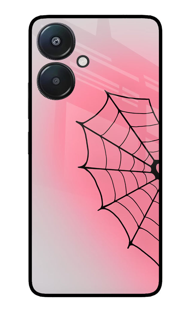 Pink Web Redmi 13C 5G Glass Case