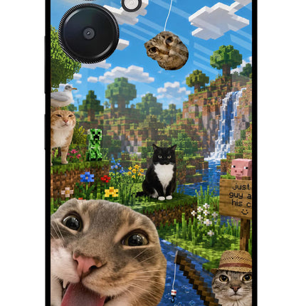 Minecraft Cat Chaos Redmi 13C 5G Glass Case