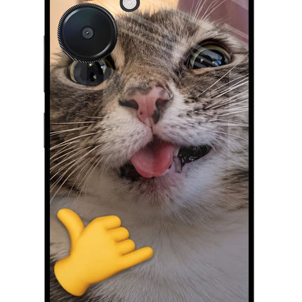Silly Cat Call Redmi 13C 5G Glass Case