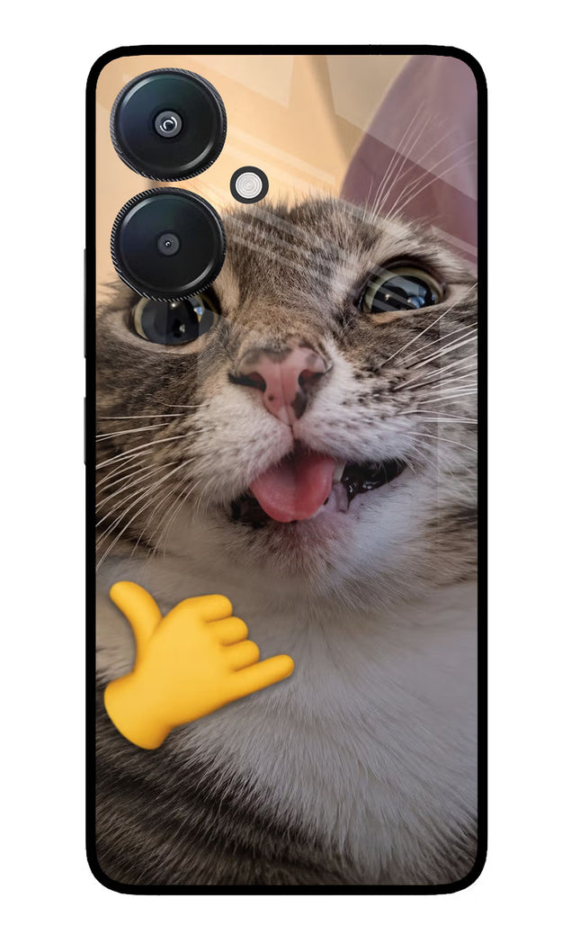 Silly Cat Call Redmi 13C 5G Glass Case