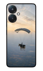 Skydiving Cow Redmi 13C 5G Glass Case