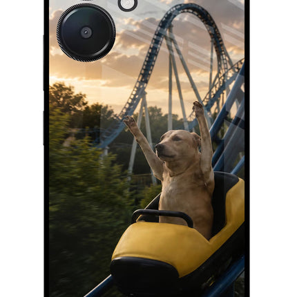 Rollercoaster Dog Redmi 13C 5G Glass Case