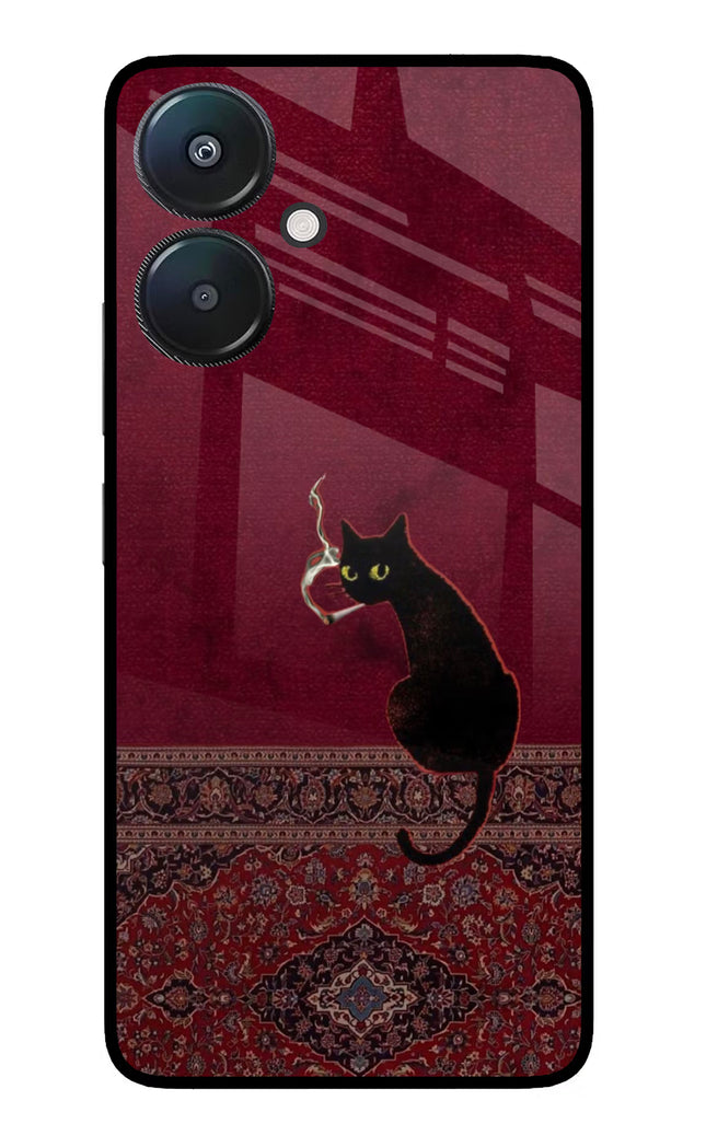 Midnight Cat Redmi 13C 5G Glass Case