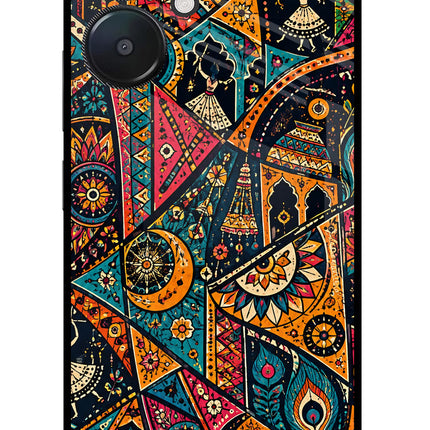 Folk Print Redmi 13C 5G Glass Case