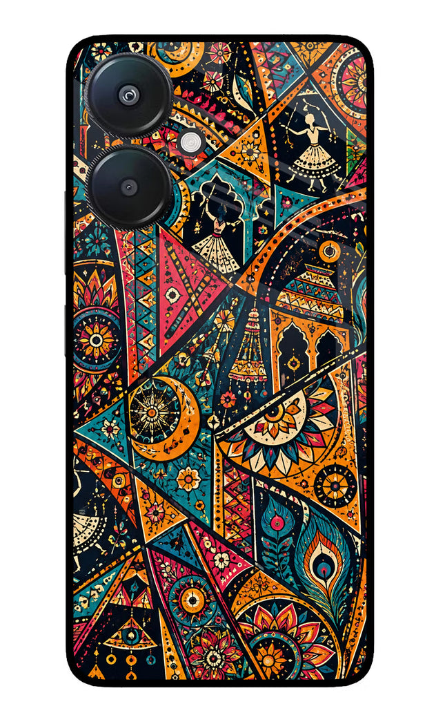 Folk Print Redmi 13C 5G Glass Case