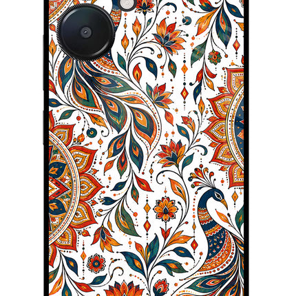 White Mayura Redmi 13C 5G Glass Case