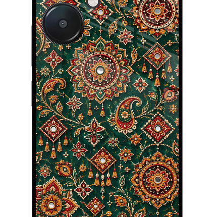 Green Pataka Redmi 13C 5G Glass Case