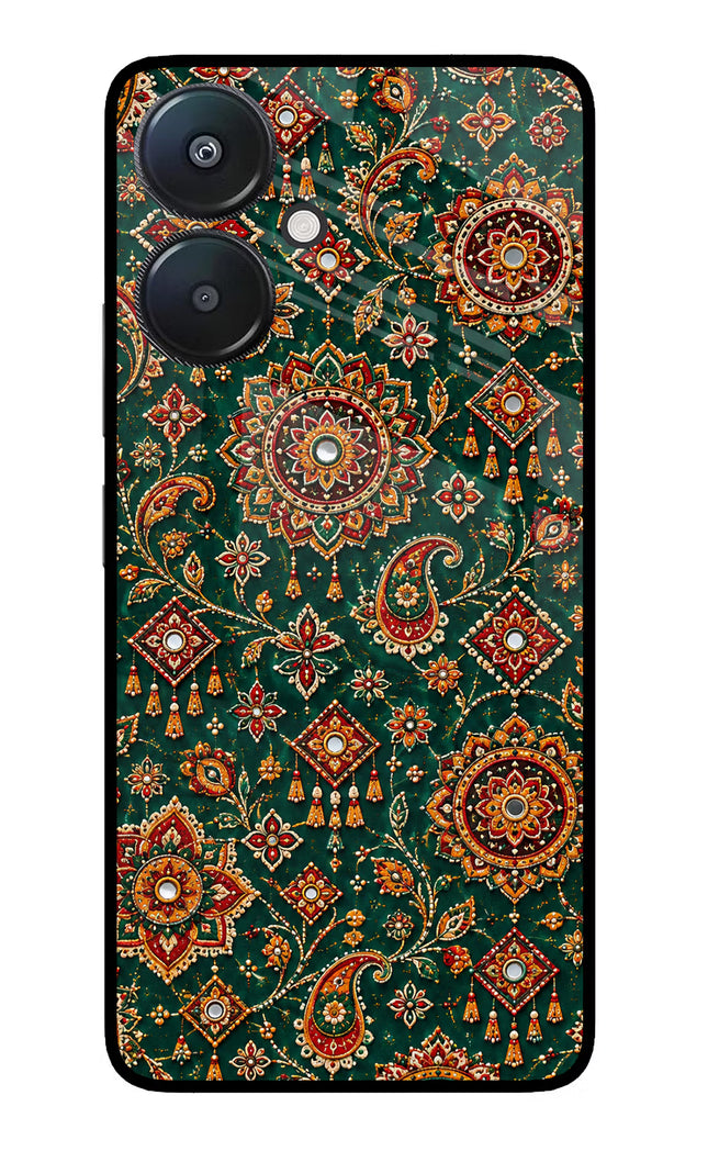 Green Pataka Redmi 13C 5G Glass Case