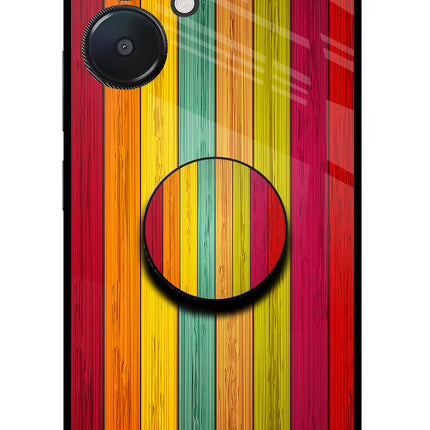 Multicolor Wooden Redmi 13C 5G Pop Case by Casekaro