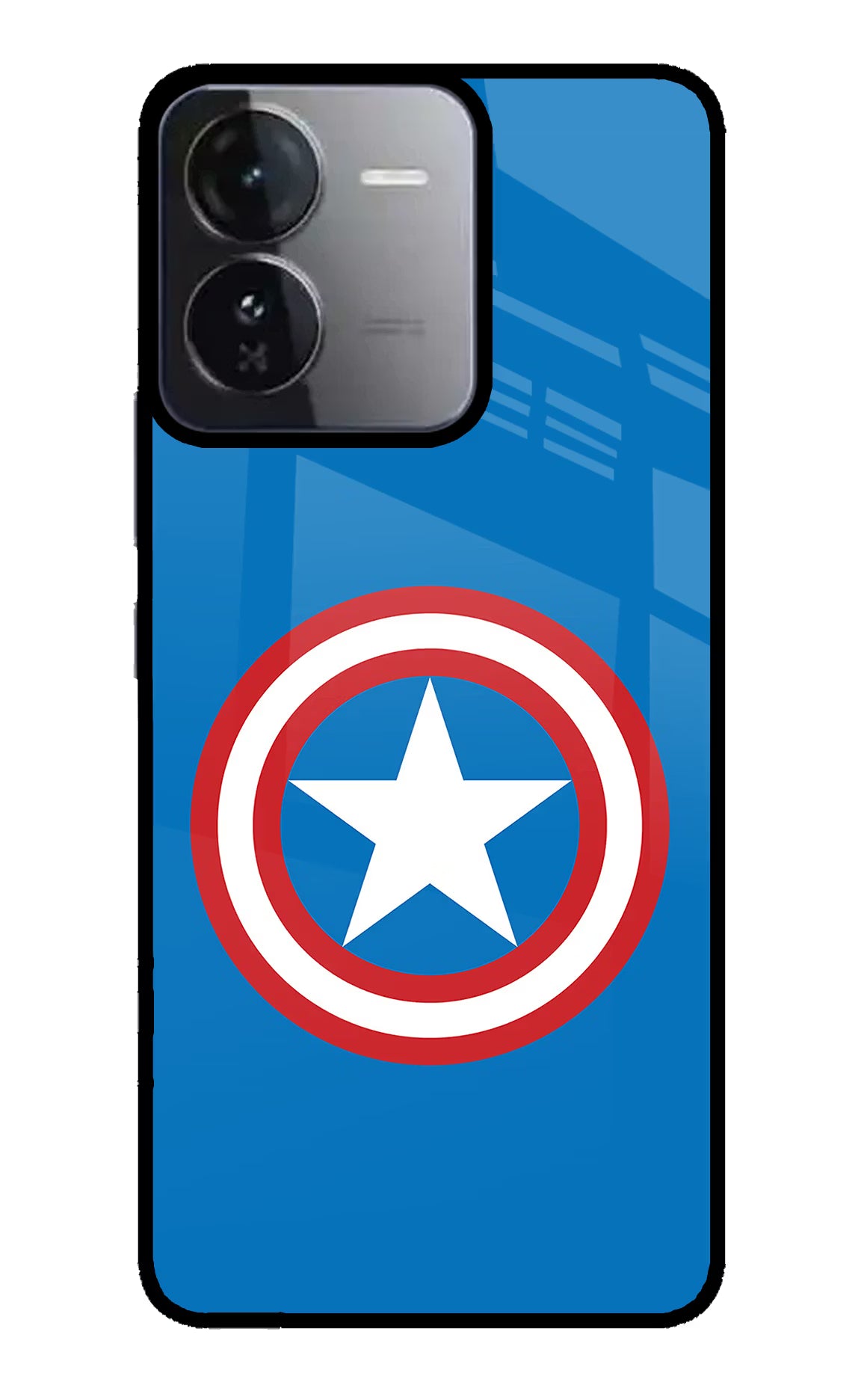 Captain America Logo iQOO Z9 5G Glass Case Back Cover by Casekaro
