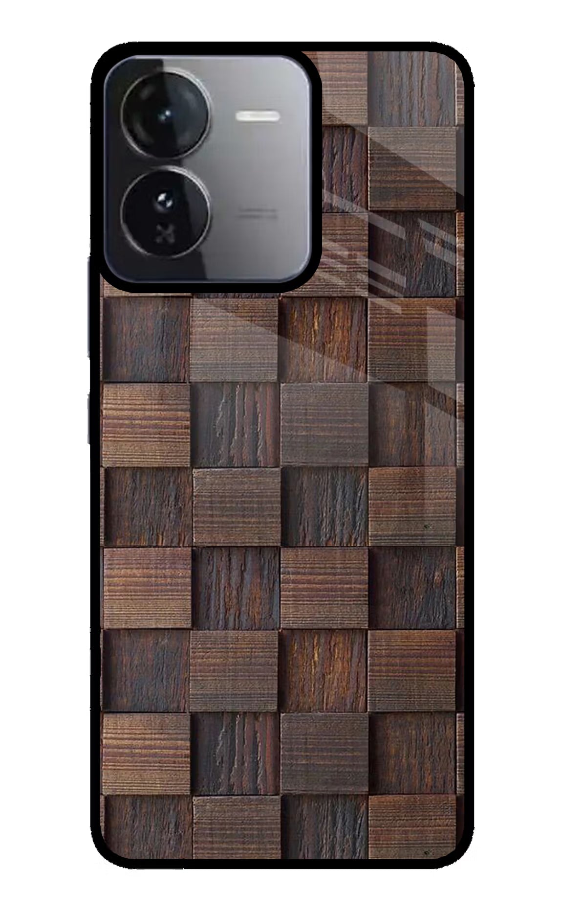 Wooden Cube Design iQOO Z9 5G Glass Case Back Cover by Casekaro
