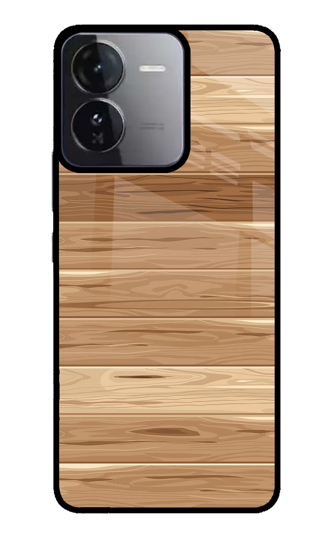 Wooden Vector iQOO Z9 5G Glass Case Back Cover by Casekaro