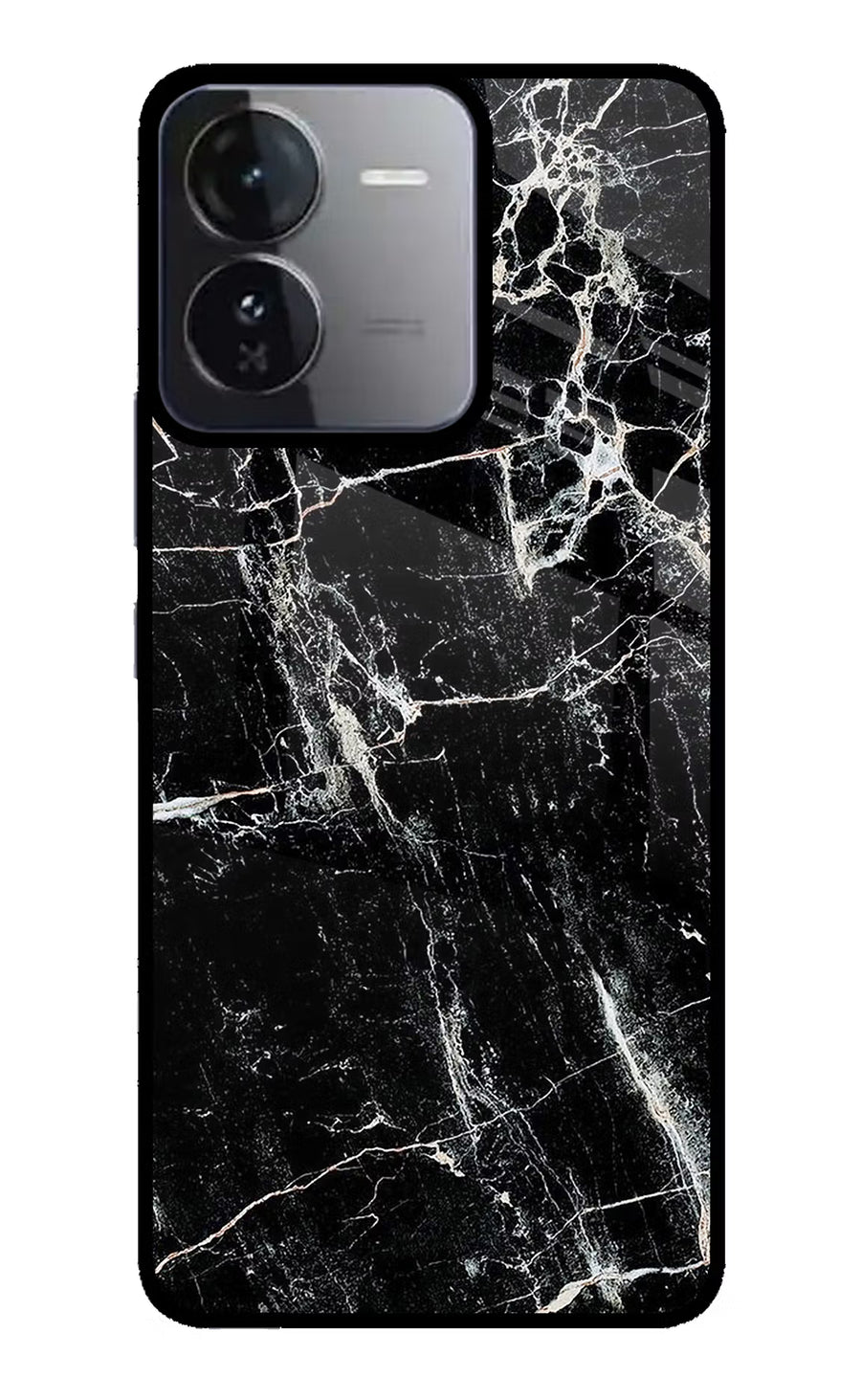 Black Marble Texture iQOO Z9 5G Back Cover, Glass case
