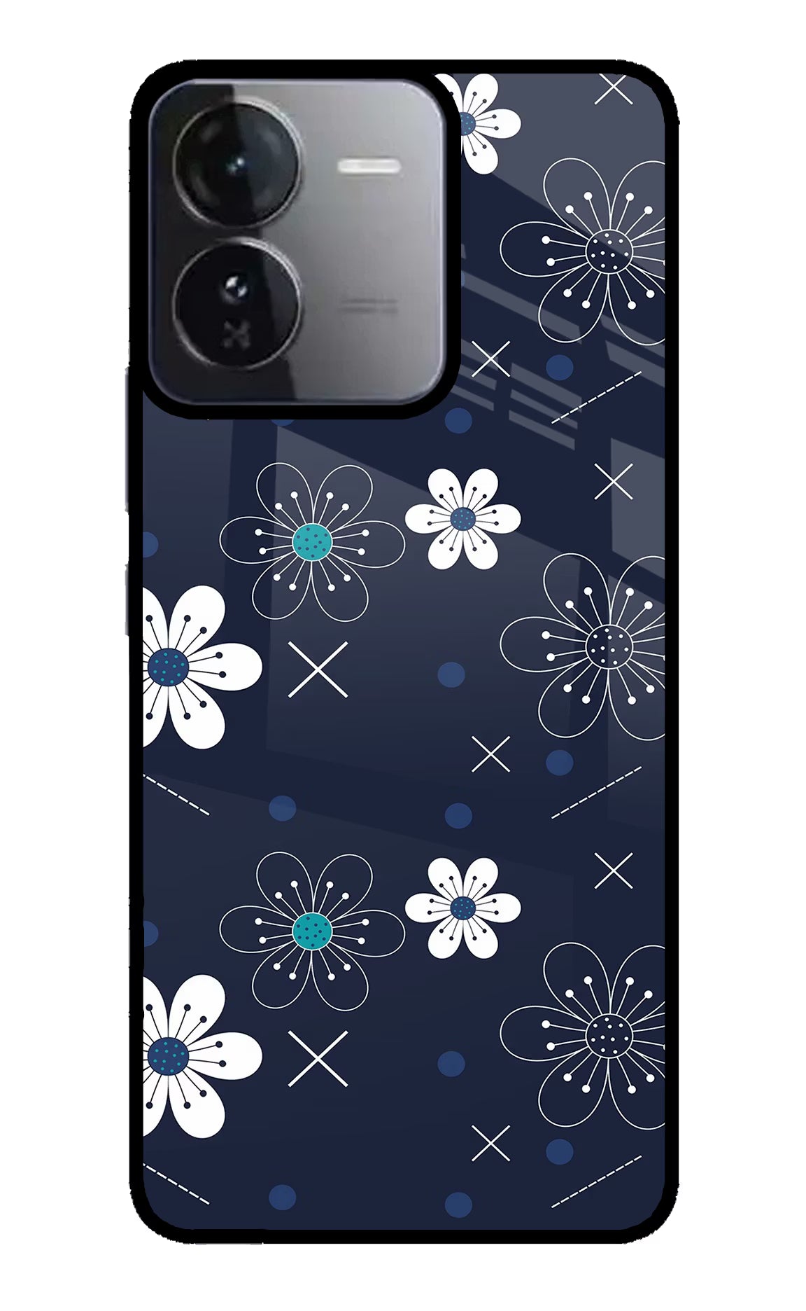 Flowers iQOO Z9 5G Glass Case Back Cover by Casekaro