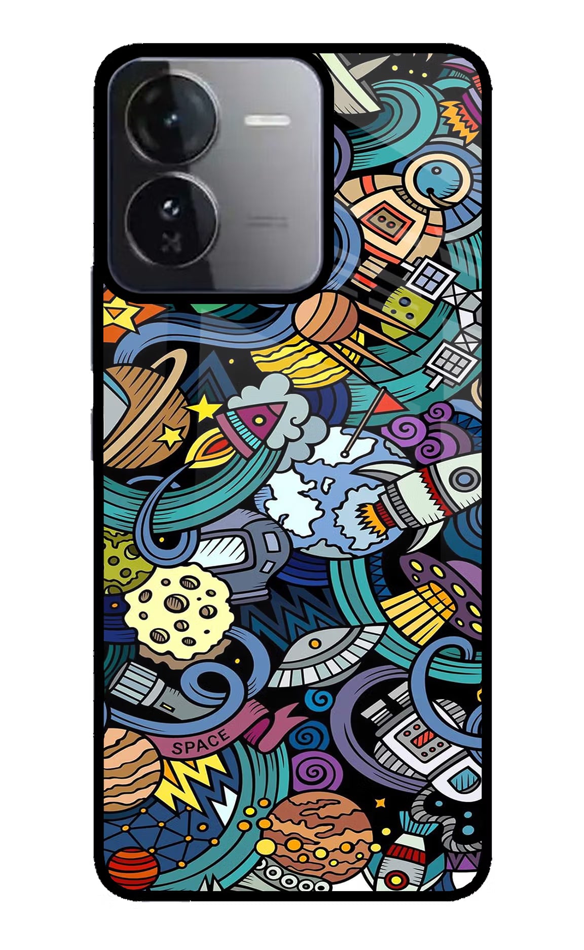 Space Abstract iQOO Z9 5G Glass Case Back Cover by Casekaro