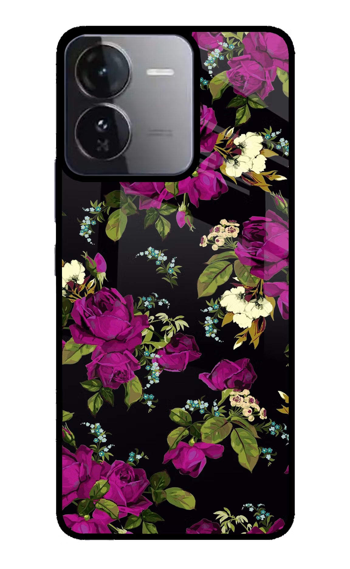 Flowers iQOO Z9 5G Glass Case Back Cover by Casekaro