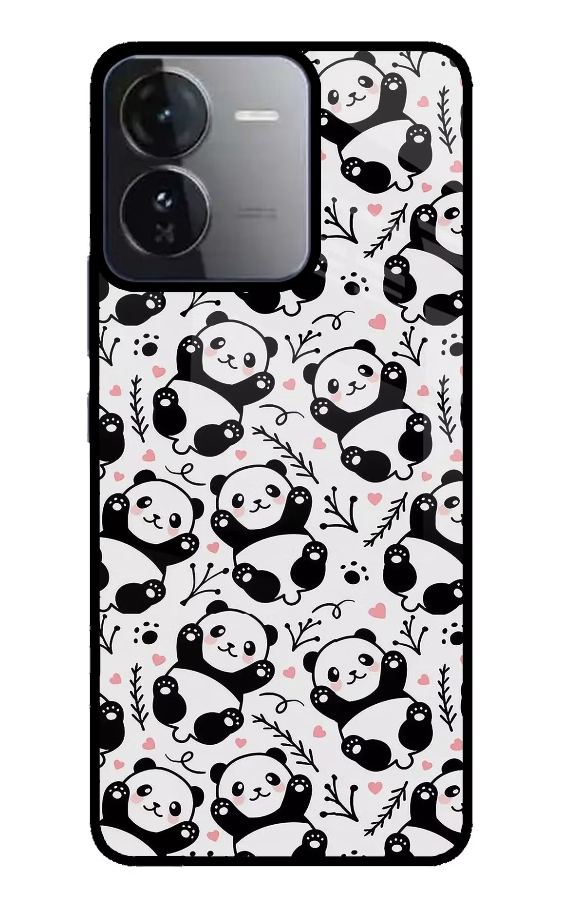 Cute Panda iQOO Z9 5G Glass Case Back Cover by Casekaro