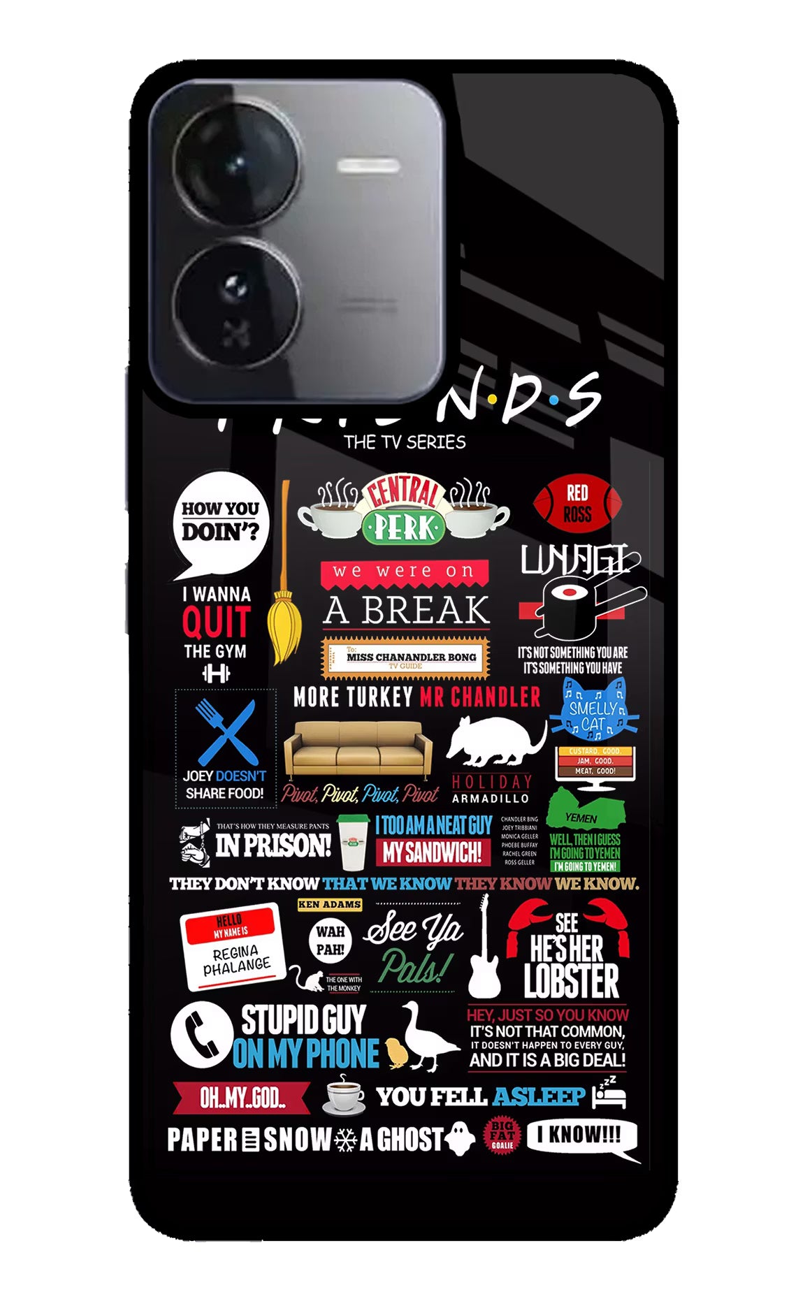 FRIENDS iQOO Z9 5G Glass Case Back Cover by Casekaro