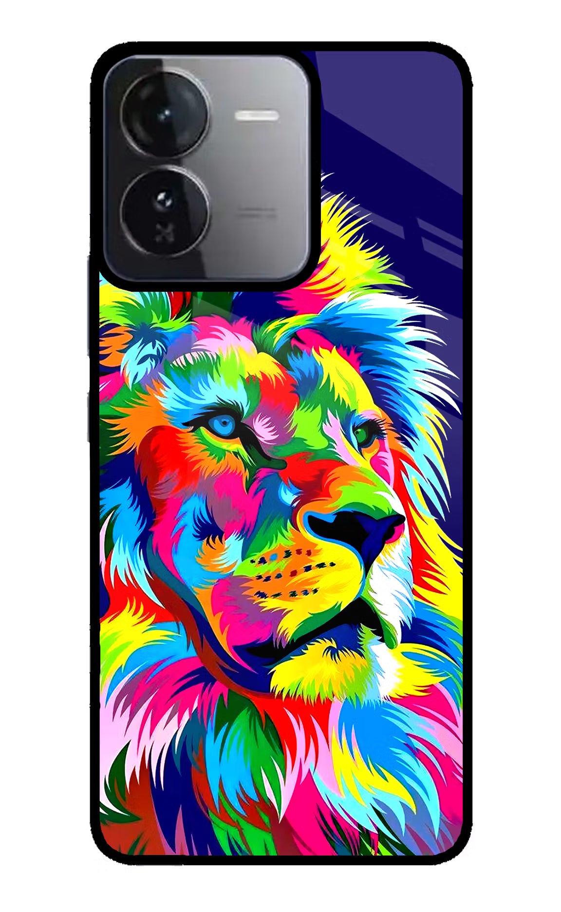 Vector Art Lion iQOO Z9 5G Glass Case Back Cover by Casekaro