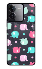 Elephants iQOO Z9 5G Glass Case Back Cover by Casekaro