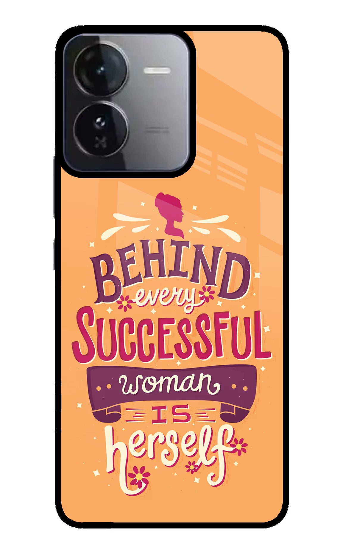 Behind Every Successful Woman There Is Herself iQOO Z9 5G Glass Case Back Cover by Casekaro