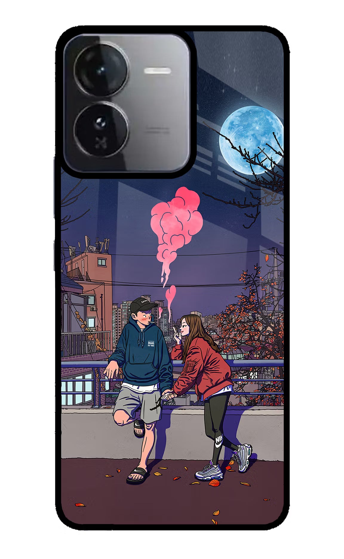 Chilling Couple iQOO Z9 5G Glass Case Back Cover by Casekaro