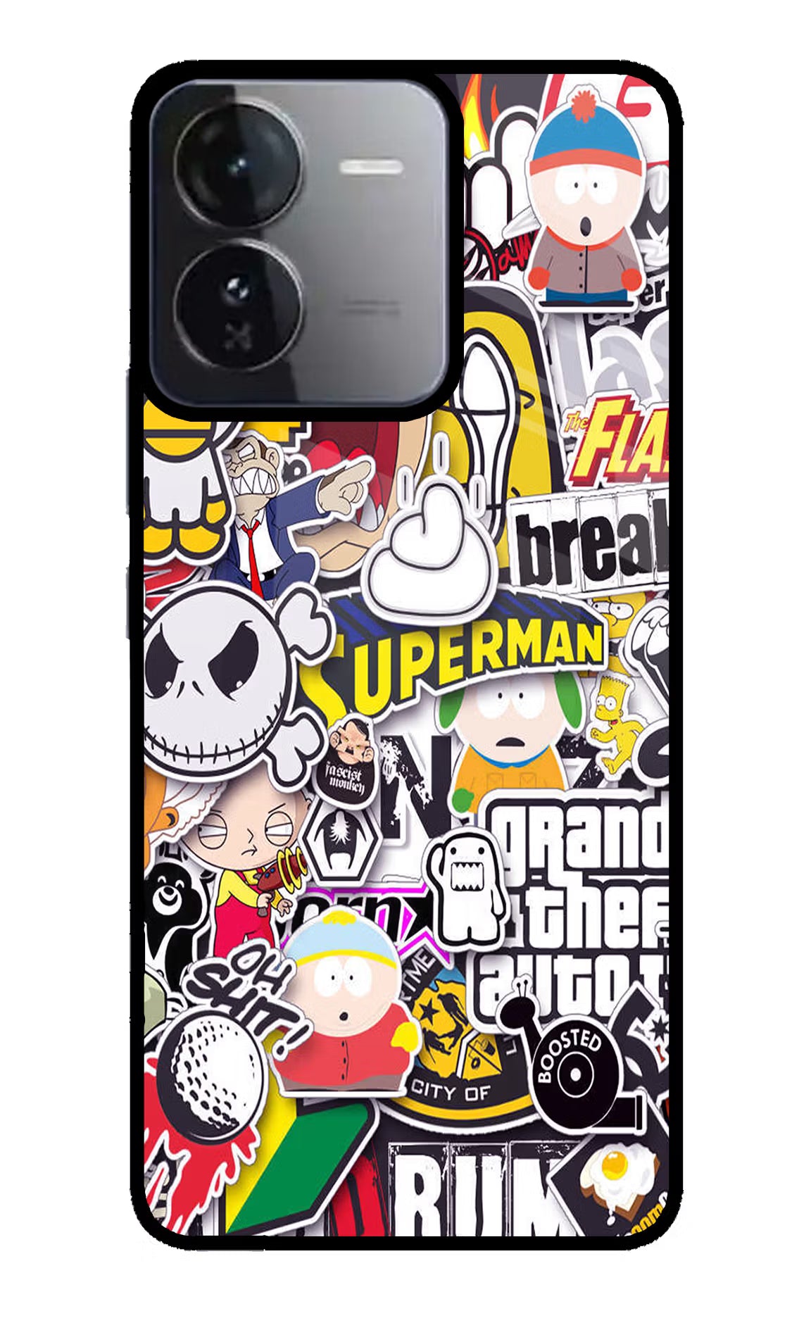 Sticker Bomb iQOO Z9 5G Glass Case Back Cover by Casekaro