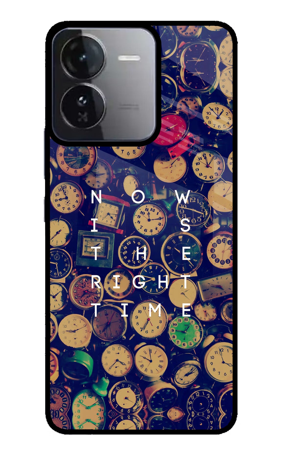 Now is the Right Time Quote iQOO Z9 5G Glass Case Back Cover by Casekaro