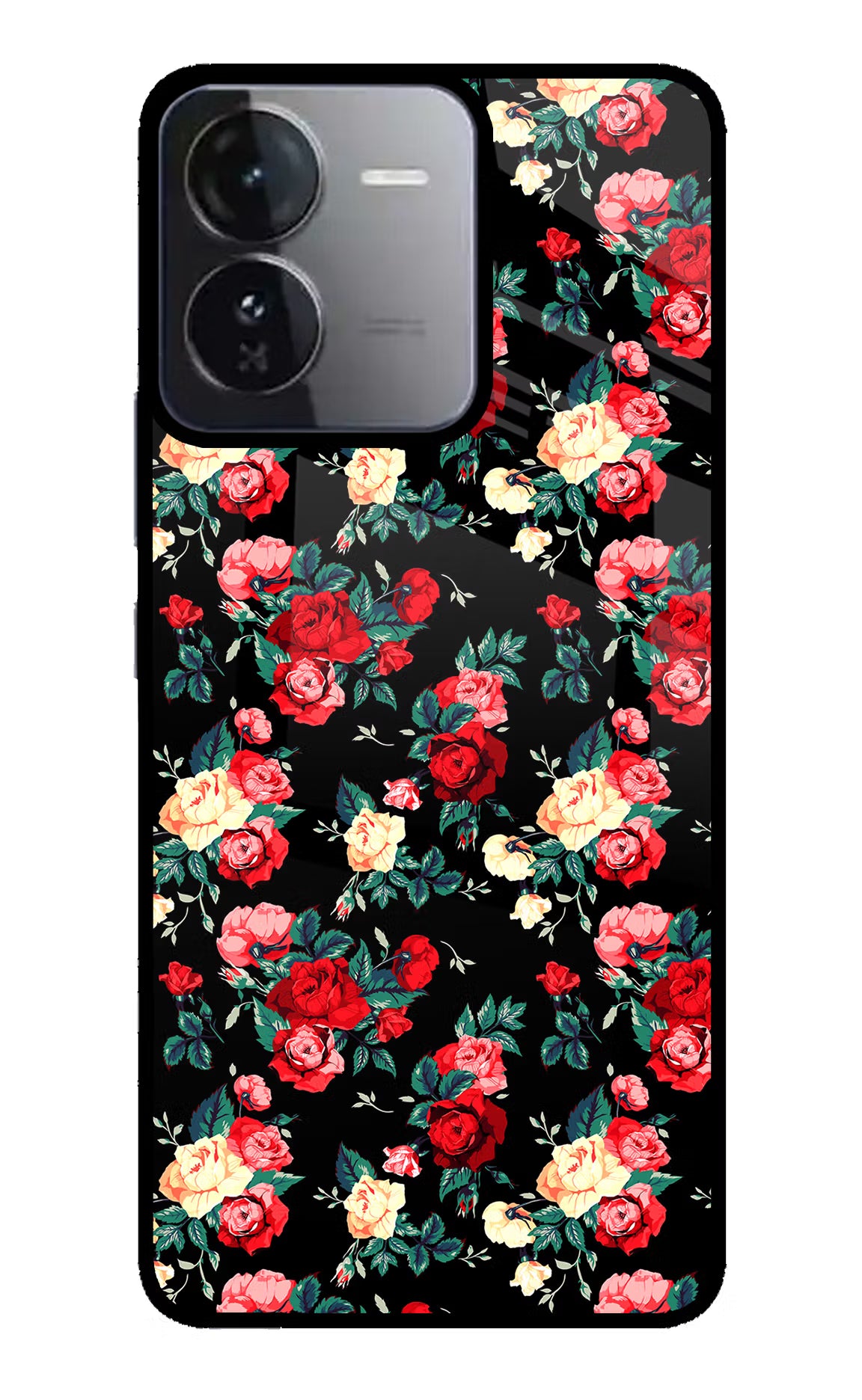 Rose Pattern iQOO Z9 5G Glass Case