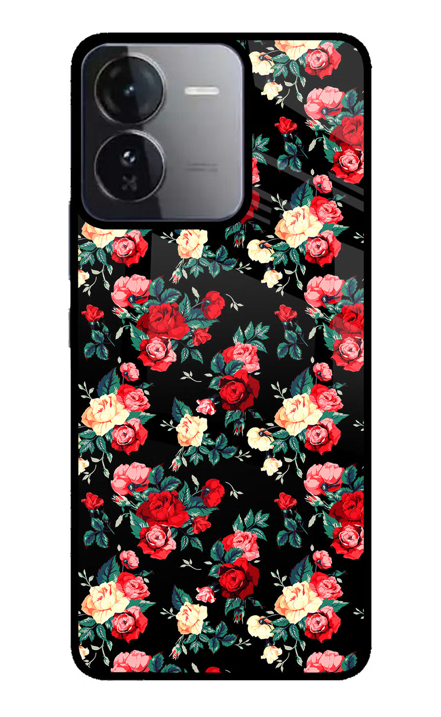Rose Pattern iQOO Z9 5G Back Cover, Glass case