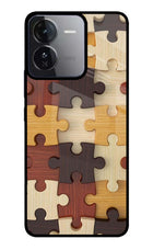 Wooden Puzzle iQOO Z9 5G Glass Case Back Cover by Casekaro