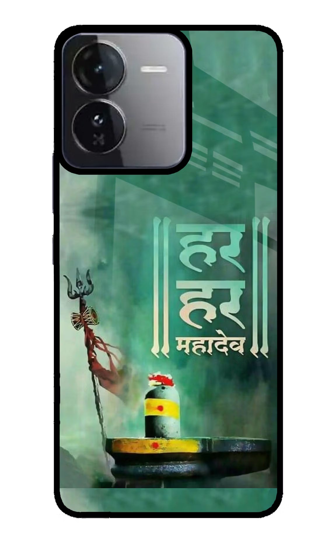 Har Har Mahadev Shivling iQOO Z9 5G Glass Case Back Cover by Casekaro