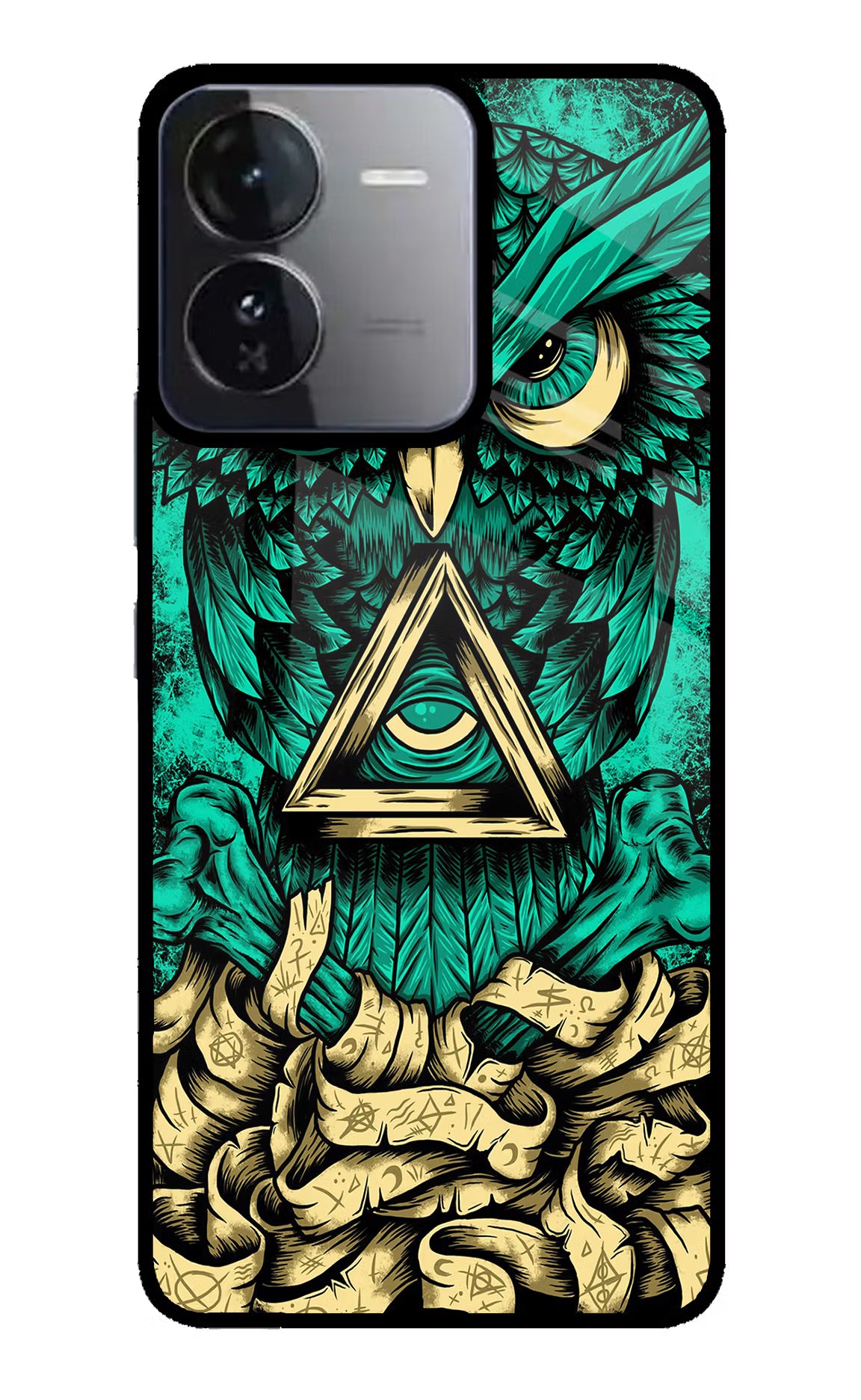 Green Owl iQOO Z9 5G Glass Case Back Cover by Casekaro