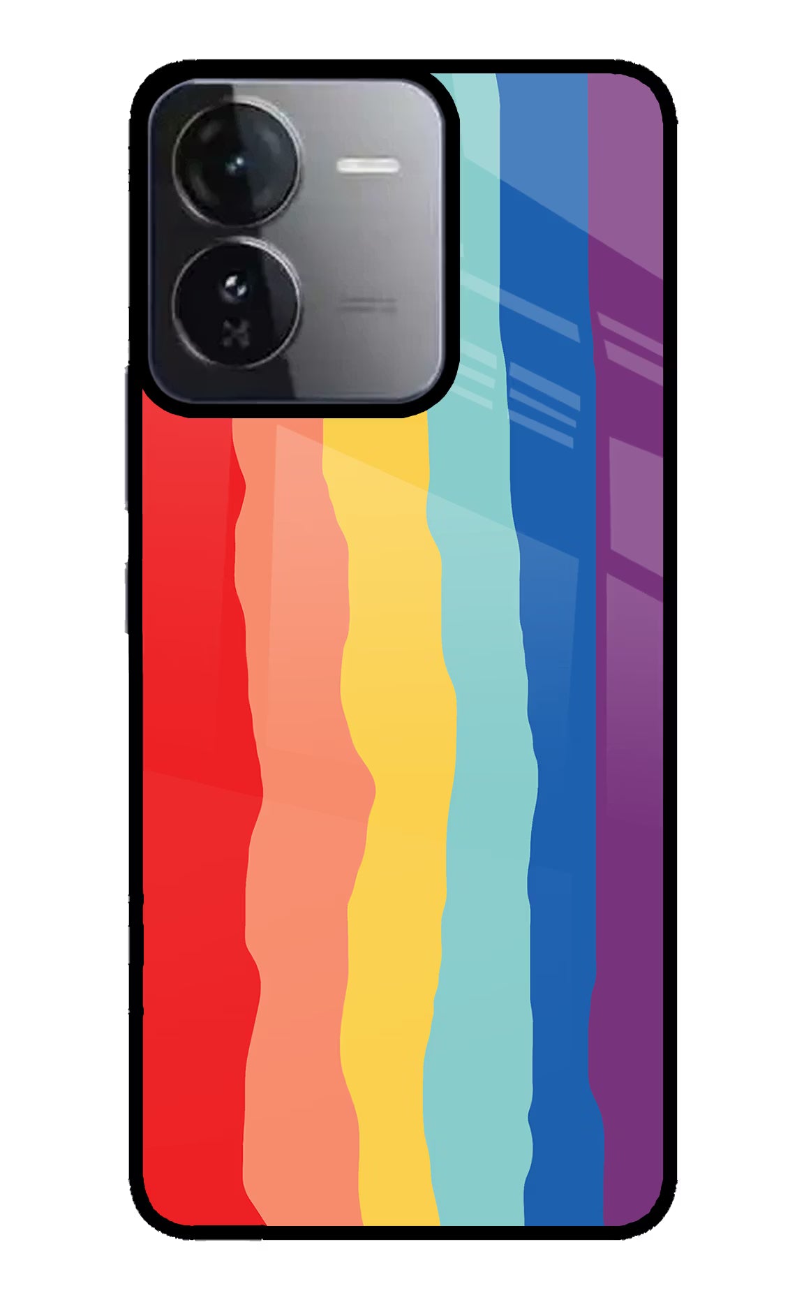 Rainbow iQOO Z9 5G Glass Case Back Cover by Casekaro