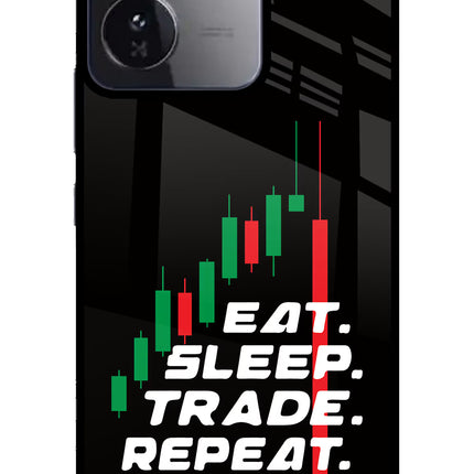 Eat Sleep Trade Repeat iQOO Z9 5G Glass Case