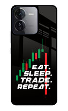 Eat Sleep Trade Repeat iQOO Z9 5G Glass Case Back Cover by Casekaro