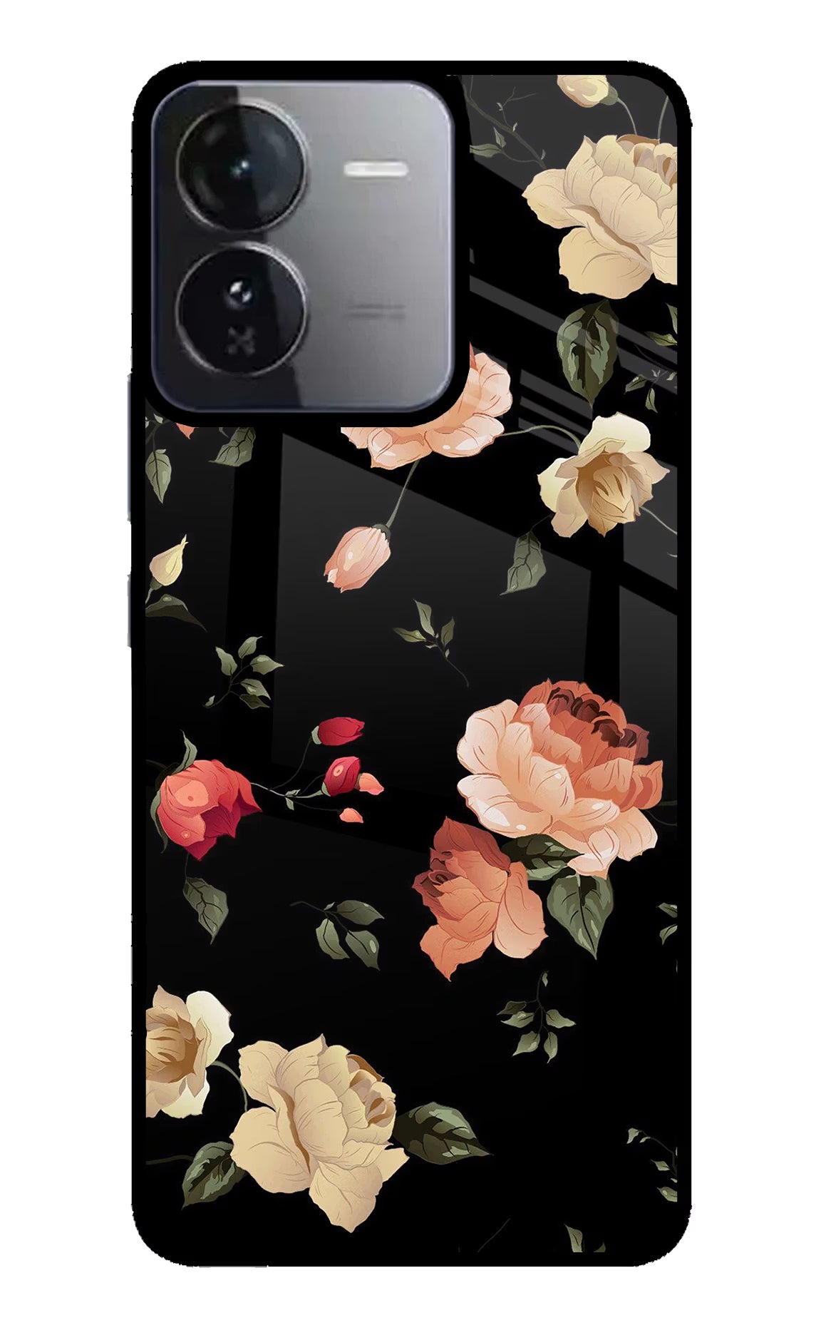 Flowers iQOO Z9 5G Glass Case Back Cover by Casekaro