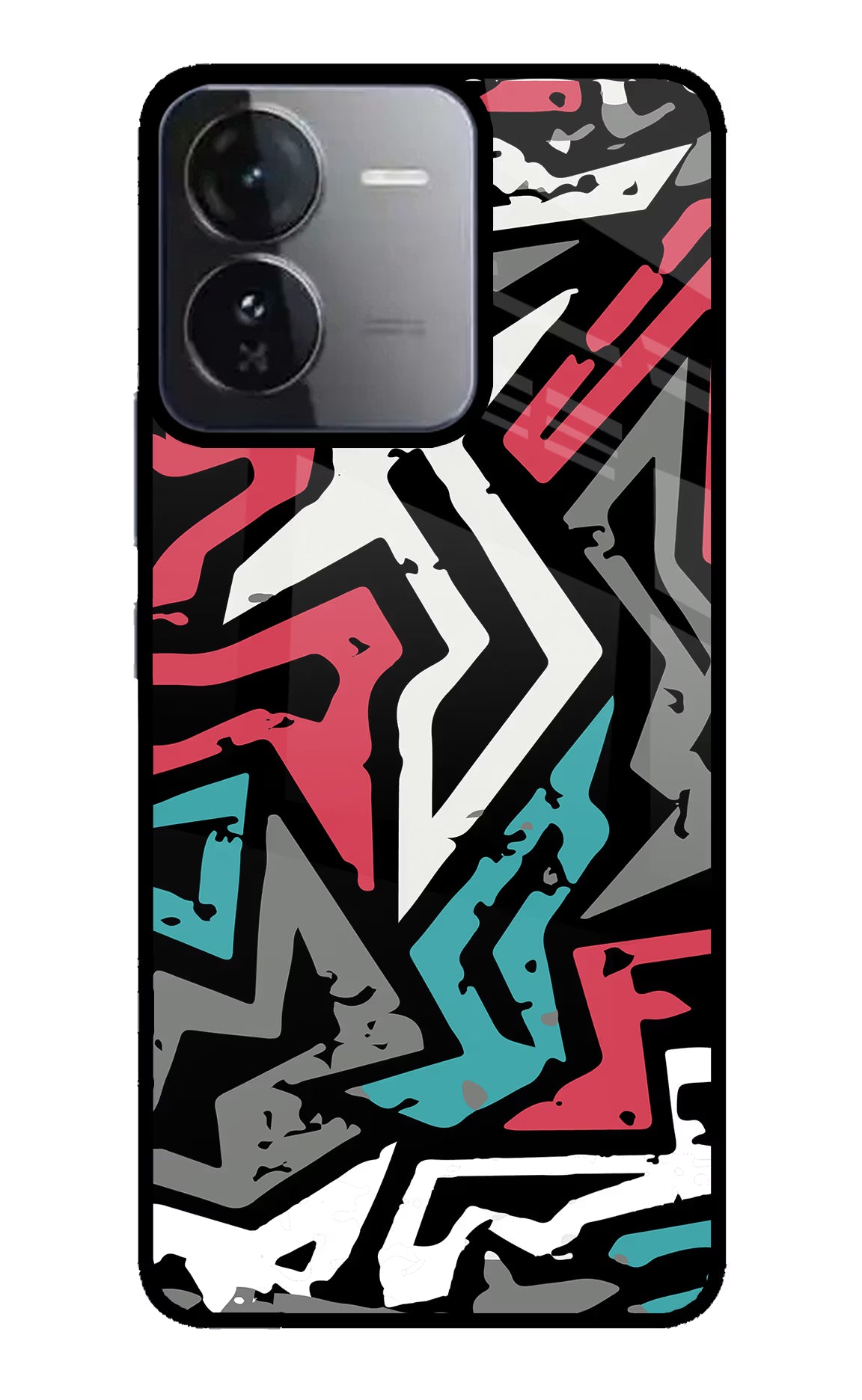 Geometric Graffiti iQOO Z9 5G Glass Case Back Cover by Casekaro