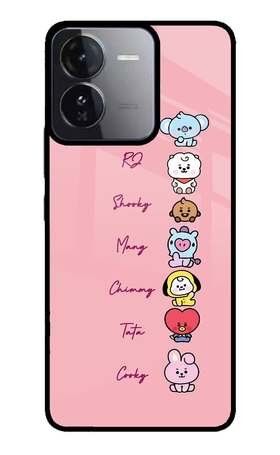 BTS names iQOO Z9 5G Glass Case Back Cover by Casekaro