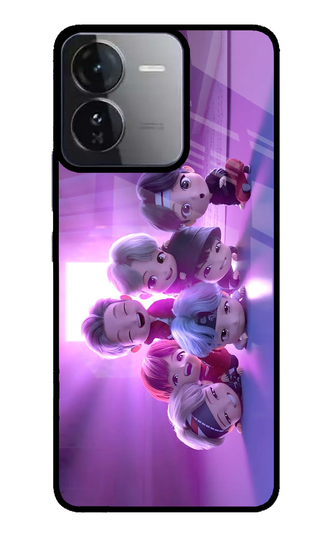 BTS Chibi iQOO Z9 5G Glass Case Back Cover by Casekaro