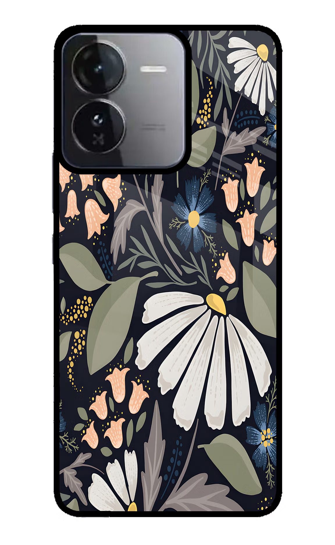 Flowers Art iQOO Z9 5G Glass Case Back Cover by Casekaro